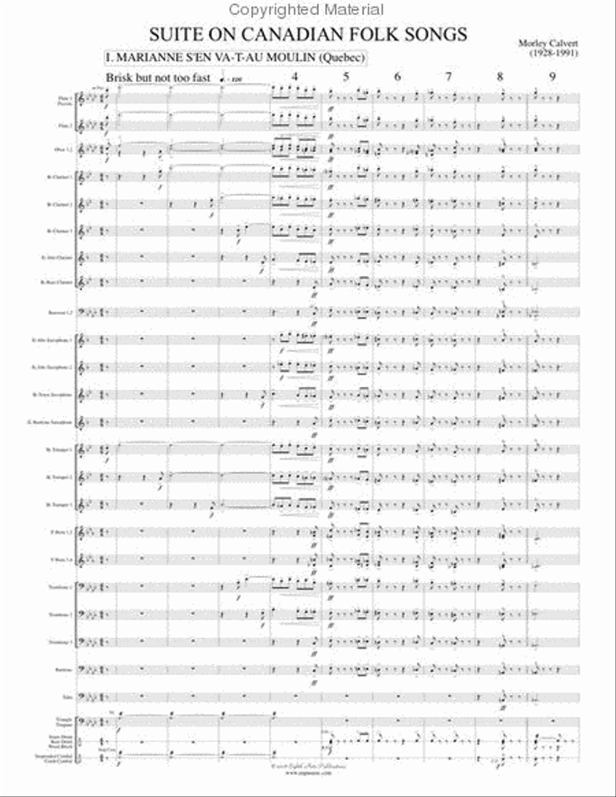 Suite on Canadian Folk Songs Concert Band scores gallery preview page 2