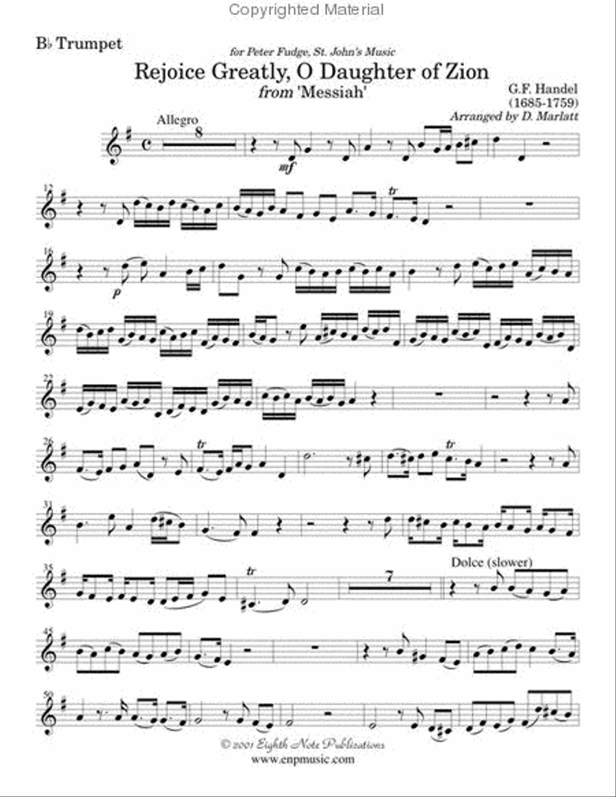 Rejoice Greatly (from Messiah) Trumpet scores gallery preview page 2