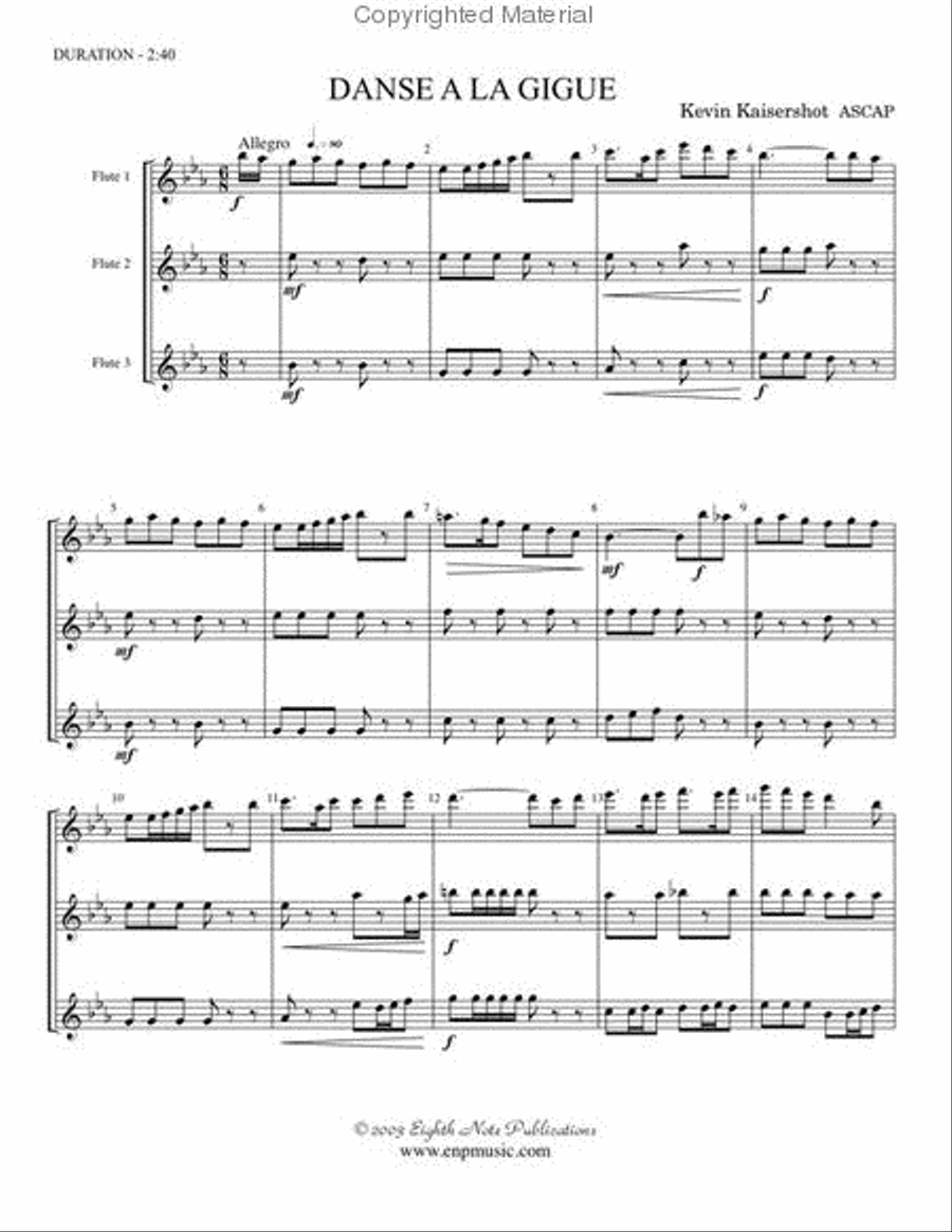 Danse a la Gigue Danse a la Gigue Small Ensemble scores gallery preview page 2