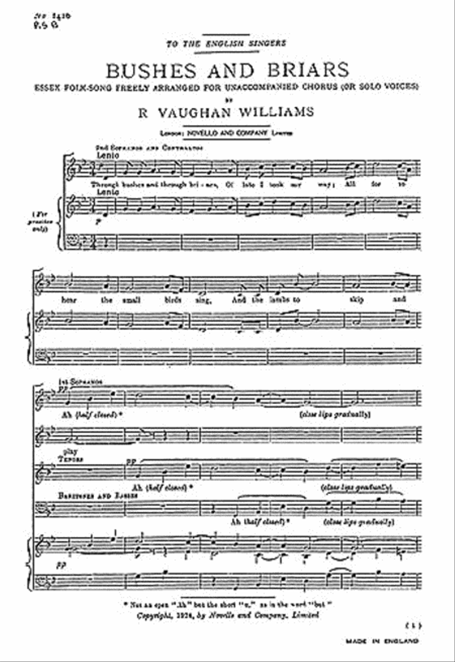 Bushes and Briars Bushes and Briars 4-Part scores gallery preview page 1