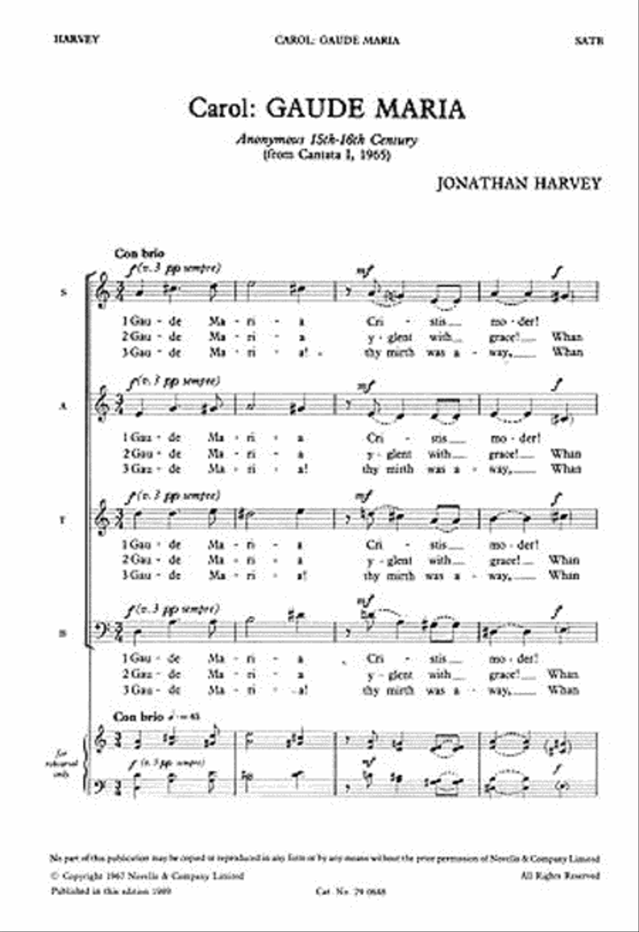 Gaude Maria Gaude Maria 4-Part scores gallery preview page 1