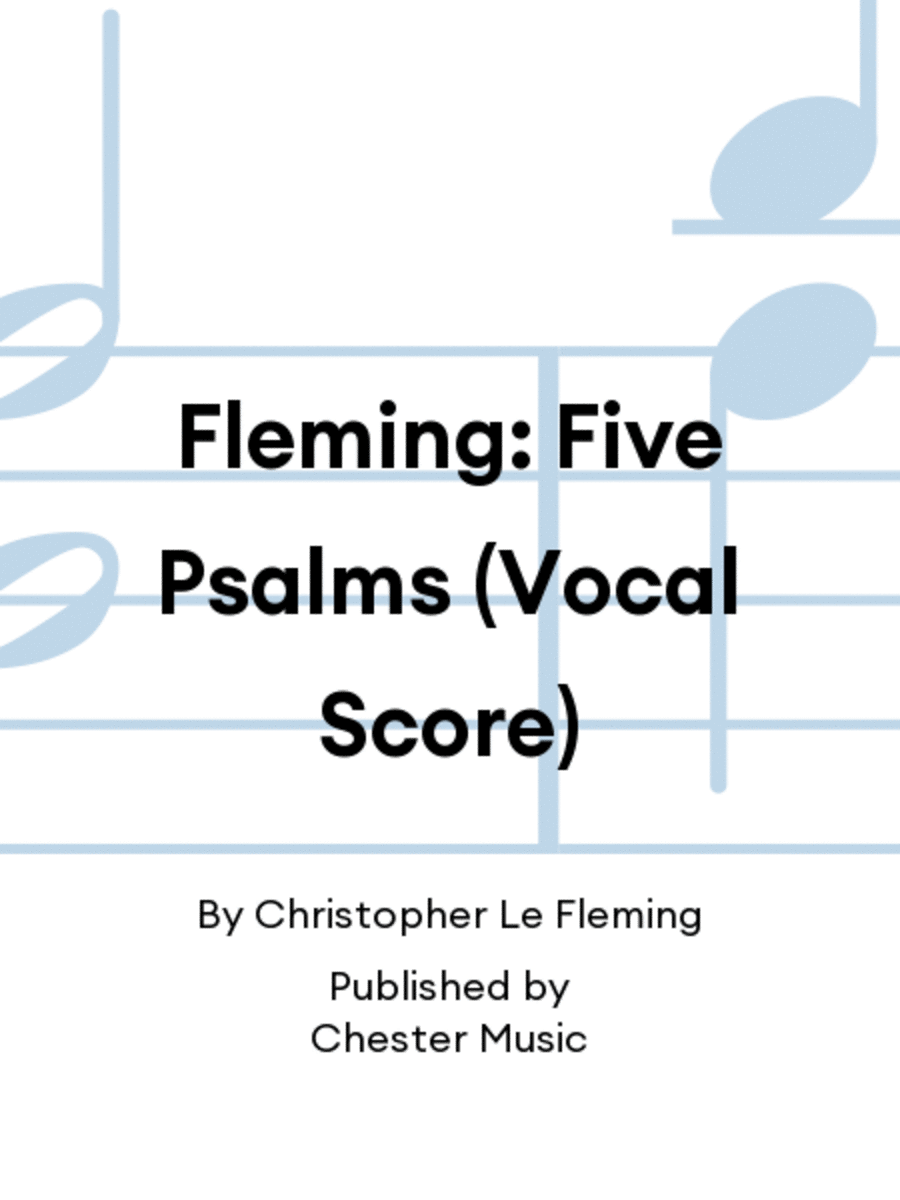Fleming: Five Psalms (Vocal Score) 4-Part scores gallery preview page 1