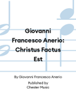 Giovanni Francesco Anerio: Christus Factus Est