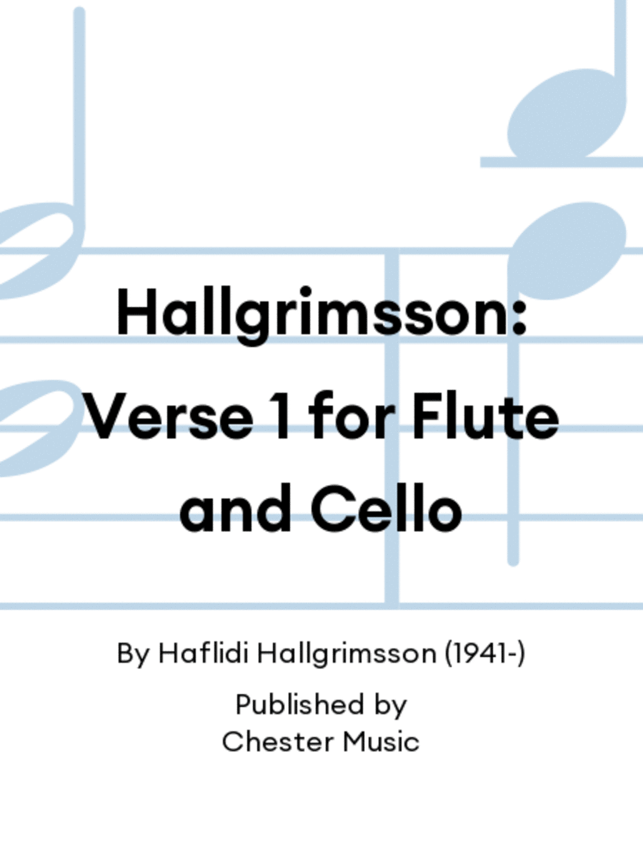 Hallgrimsson: Verse 1 for Flute and Cello Chamber Orchestra scores gallery preview page 1