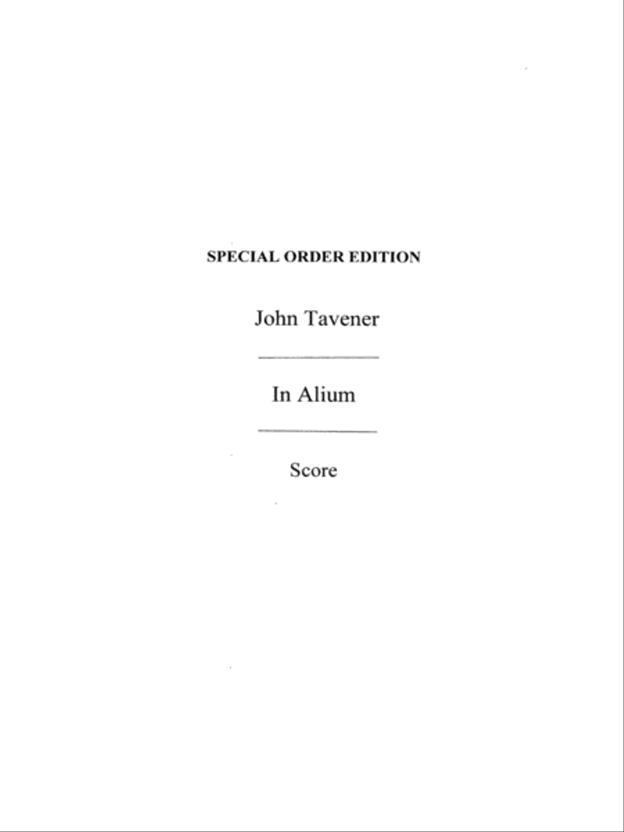 John Tavener: In Alium (Full Score) Orchestra scores gallery preview page 1