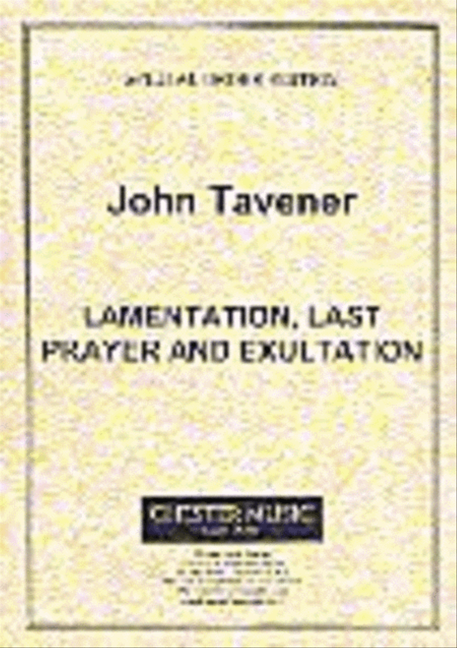 John Tavener: Lamentation, Last Prayer And Exultation (Score) Handbell Choir scores gallery preview page 1