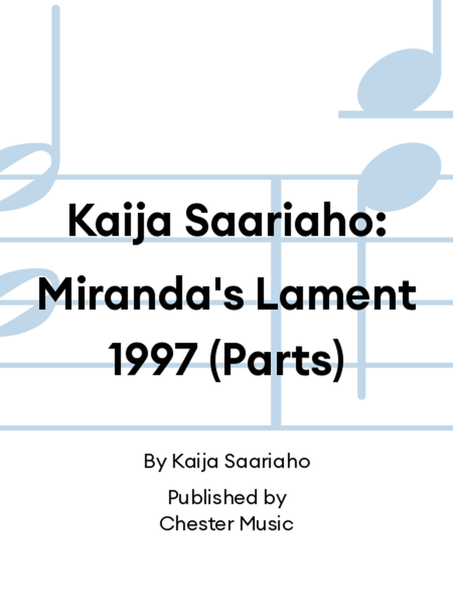 Kaija Saariaho: Miranda's Lament 1997 (Parts) Clarinet scores gallery preview page 1