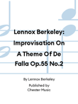 Lennox Berkeley: Improvisation On A Theme Of De Falla Op.55 No.2
