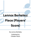 Lennox Berkeley: Piece (Players' Score)