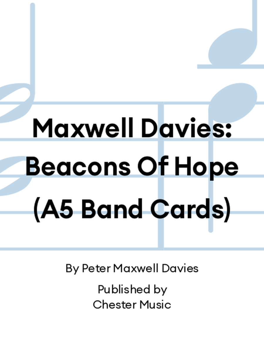 Maxwell Davies: Beacons Of Hope (A5 Band Cards) Big Band scores gallery preview page 1