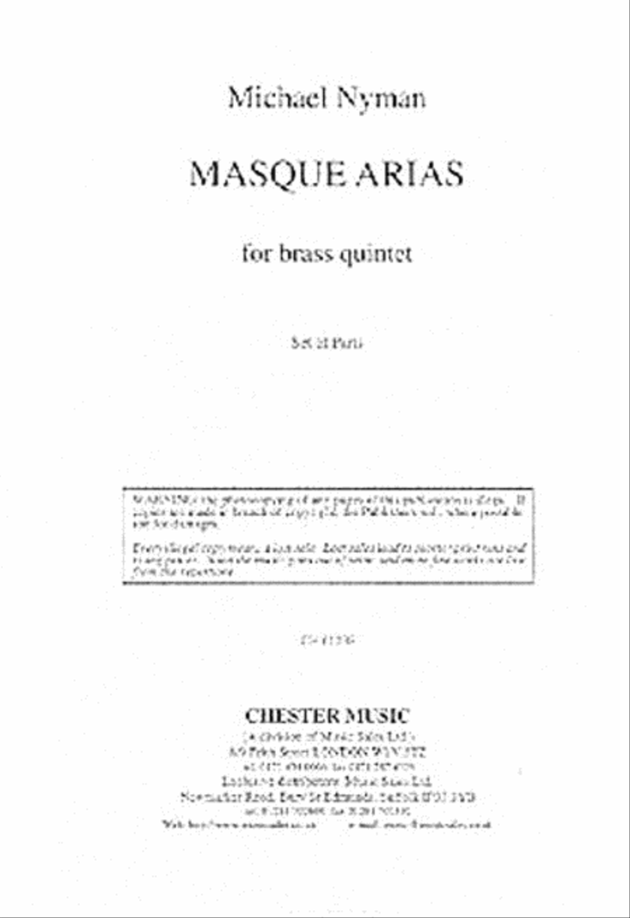 Michael Nyman: Masque Arias For Brass Quintet Parts Brass Quintet scores gallery preview page 1