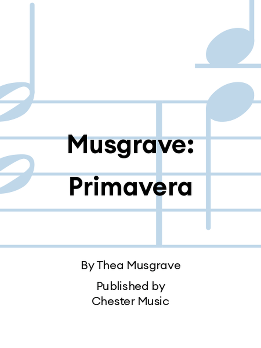 Musgrave: Primavera Musgrave: Primavera Flute scores gallery preview page 1
