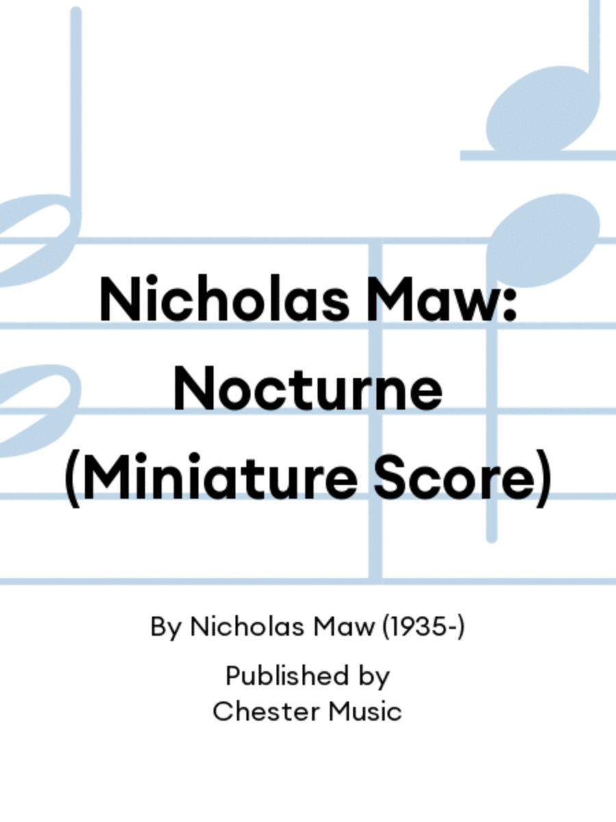 Nicholas Maw: Nocturne (Miniature Score) Orchestra scores gallery preview page 1