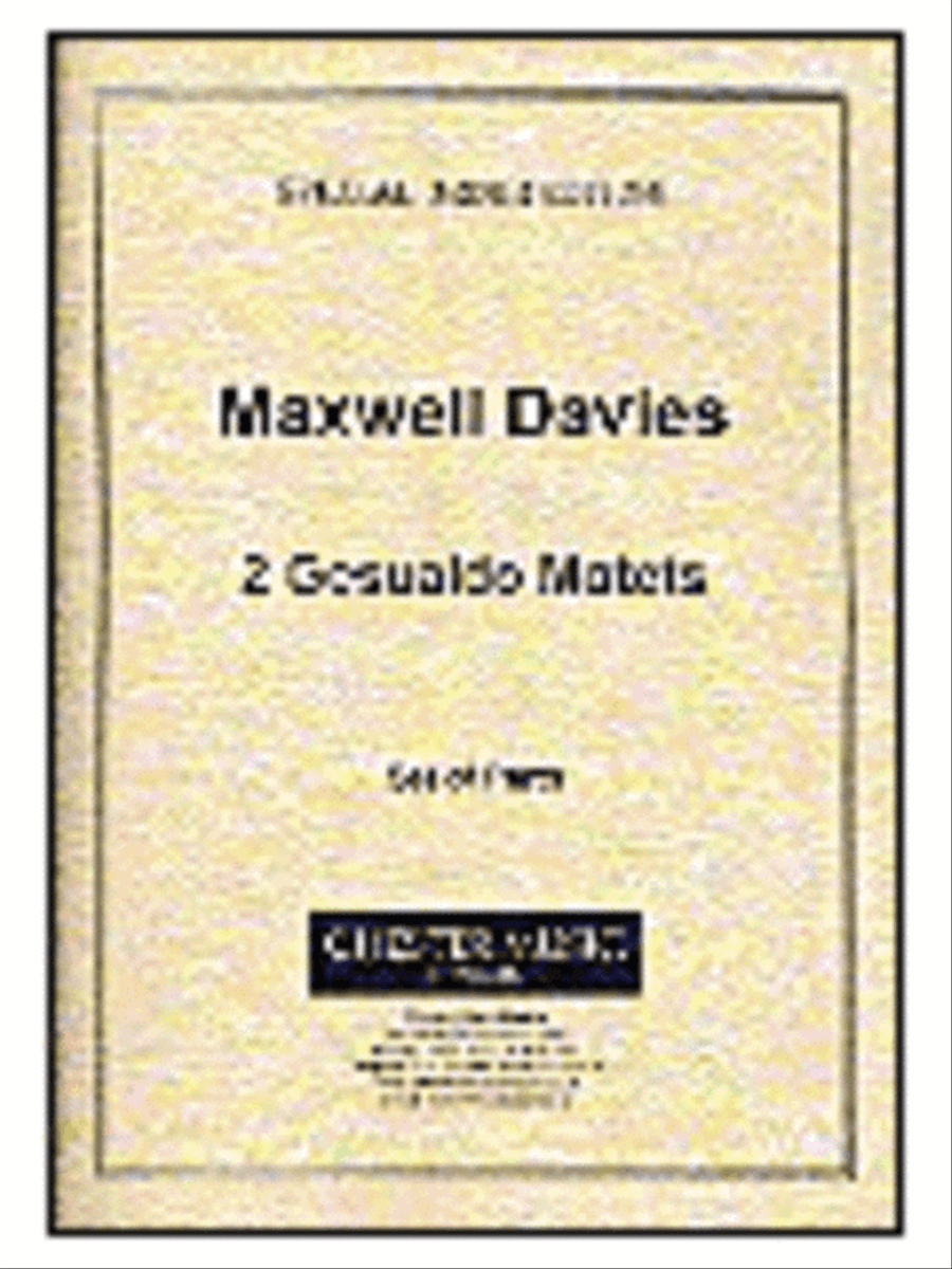 Peter Maxwell Davies: Two Gesualdo Motets (Set of Parts) Brass Quintet scores gallery preview page 1