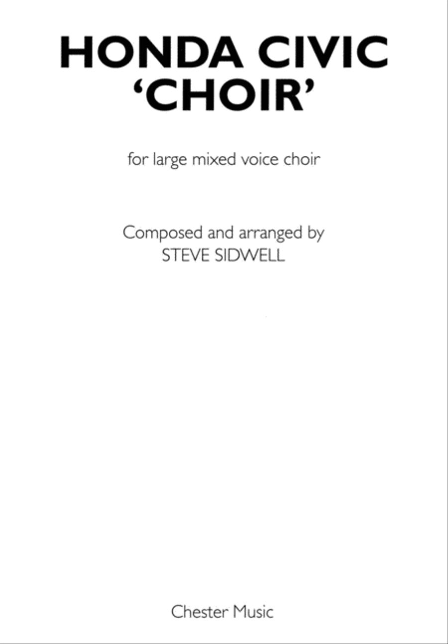 Honda Civic “Choir” Honda Civic “Choir” 4-Part scores gallery preview page 1