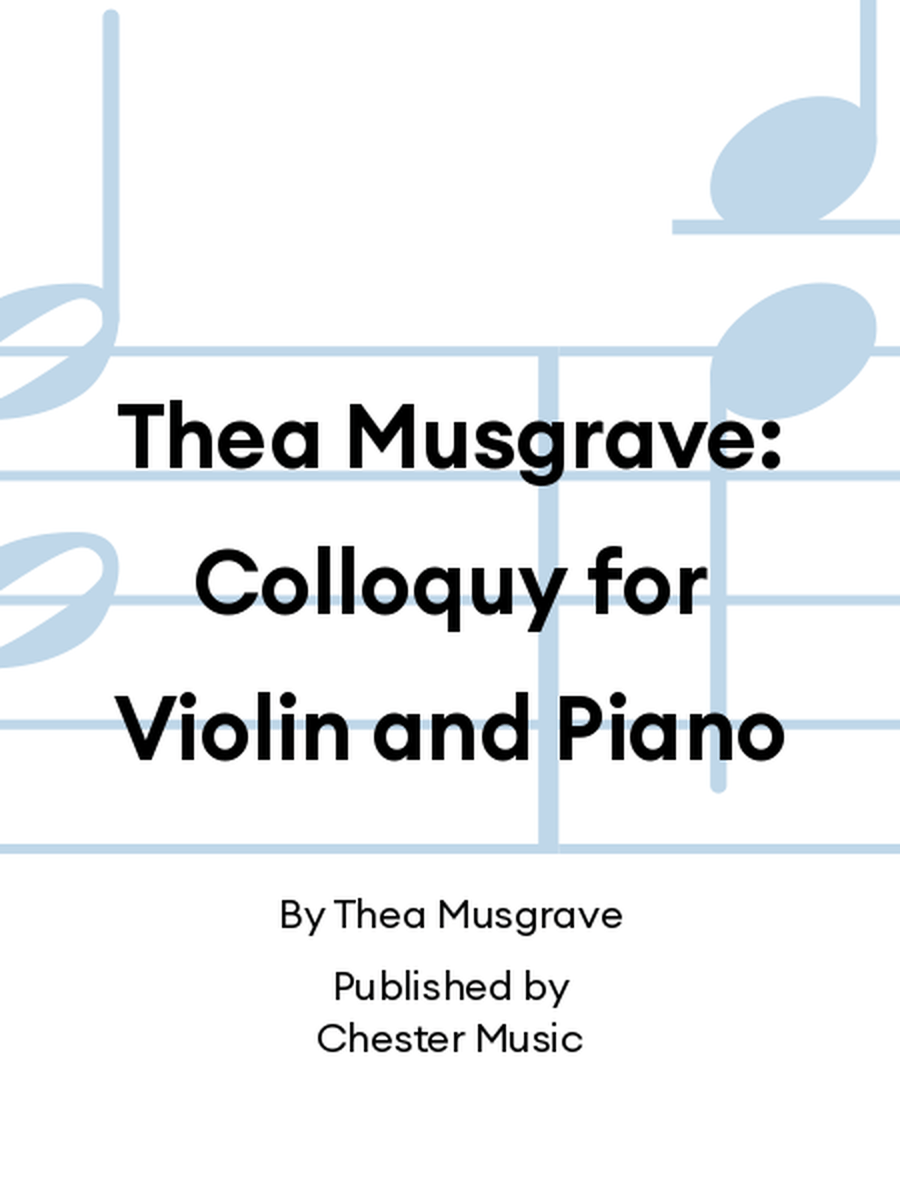 Thea Musgrave: Colloquy for Violin and Piano Violin Solo scores gallery preview page 1