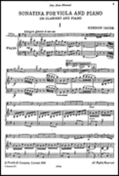 Jacob: Sonatina for Viola and Piano