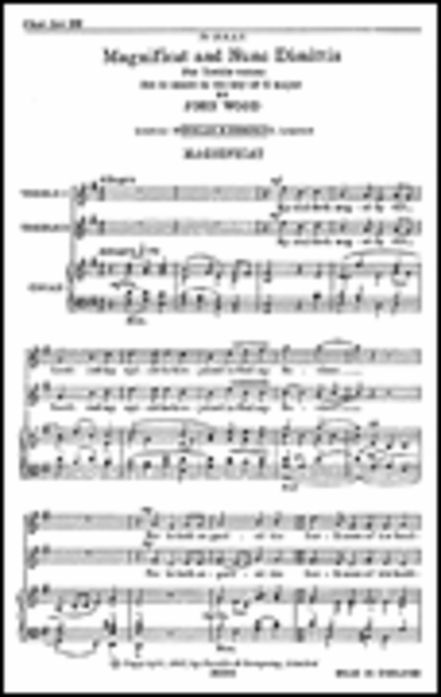 John Wood: Magnificat And Nunc Dimittis In G (Treble Voices) Women's Choir scores gallery preview page 1