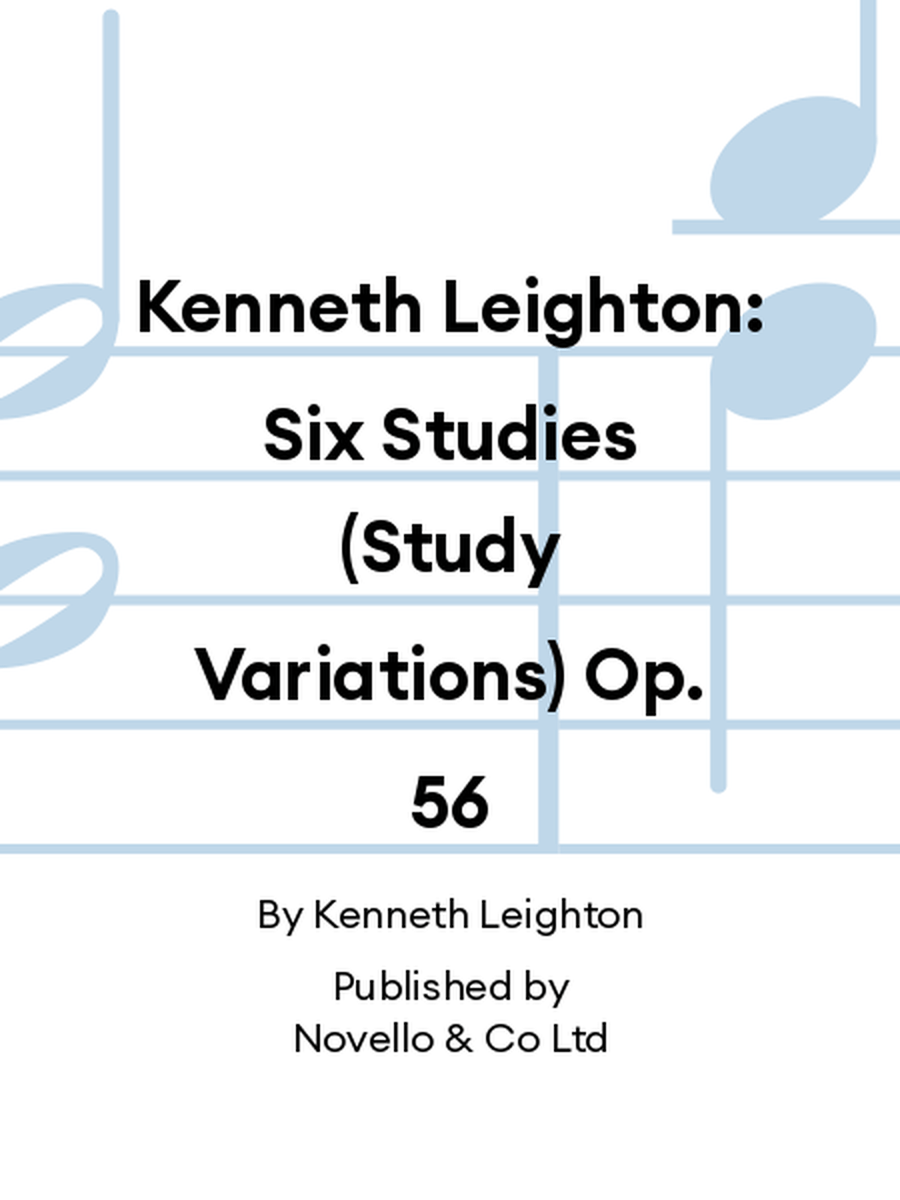 Kenneth Leighton: Six Studies (Study Variations) Op. 56 Piano Method scores gallery preview page 1