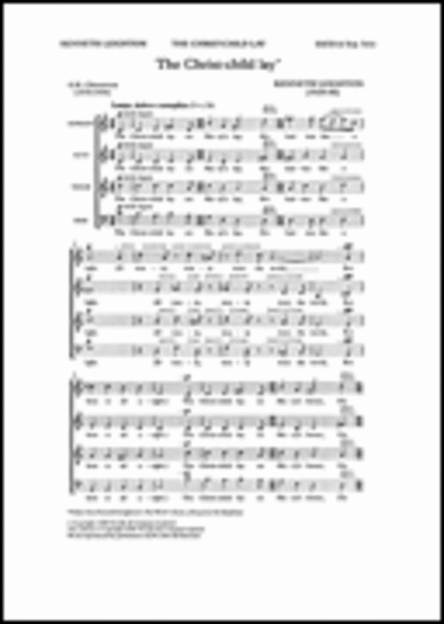 Kenneth Leighton: The Christ Child Lay 4-Part scores gallery preview page 1
