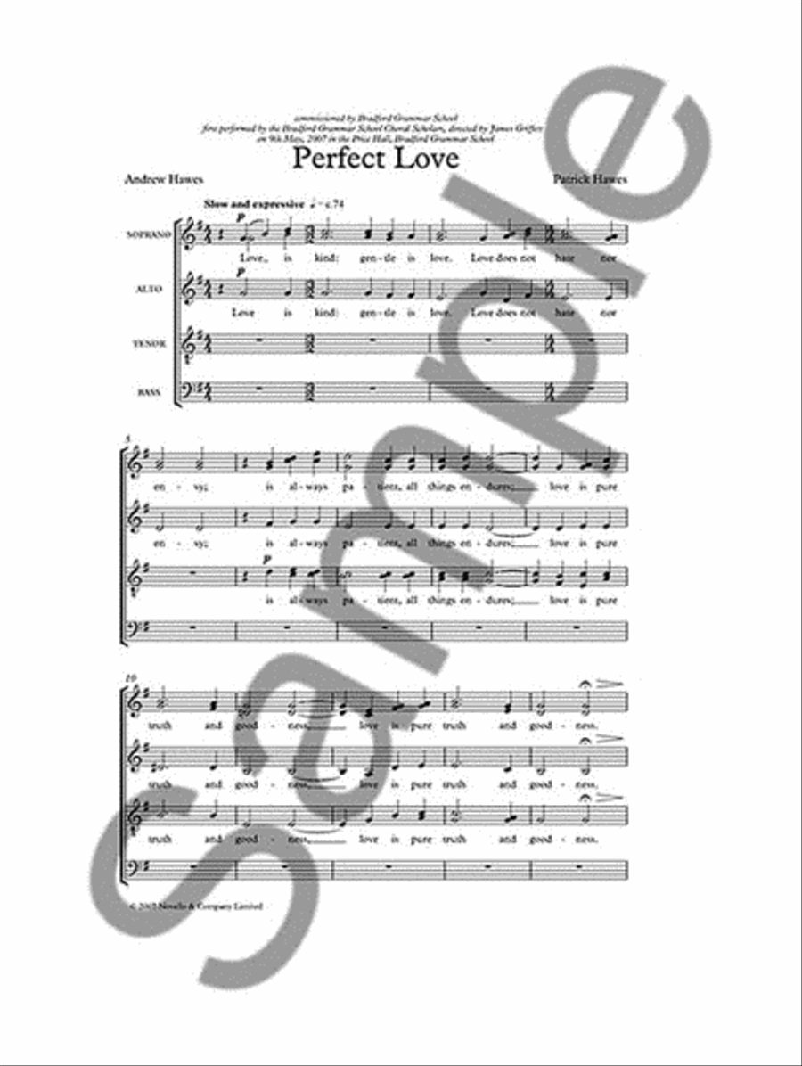 Perfect Love Perfect Love 4-Part scores gallery preview page 2
