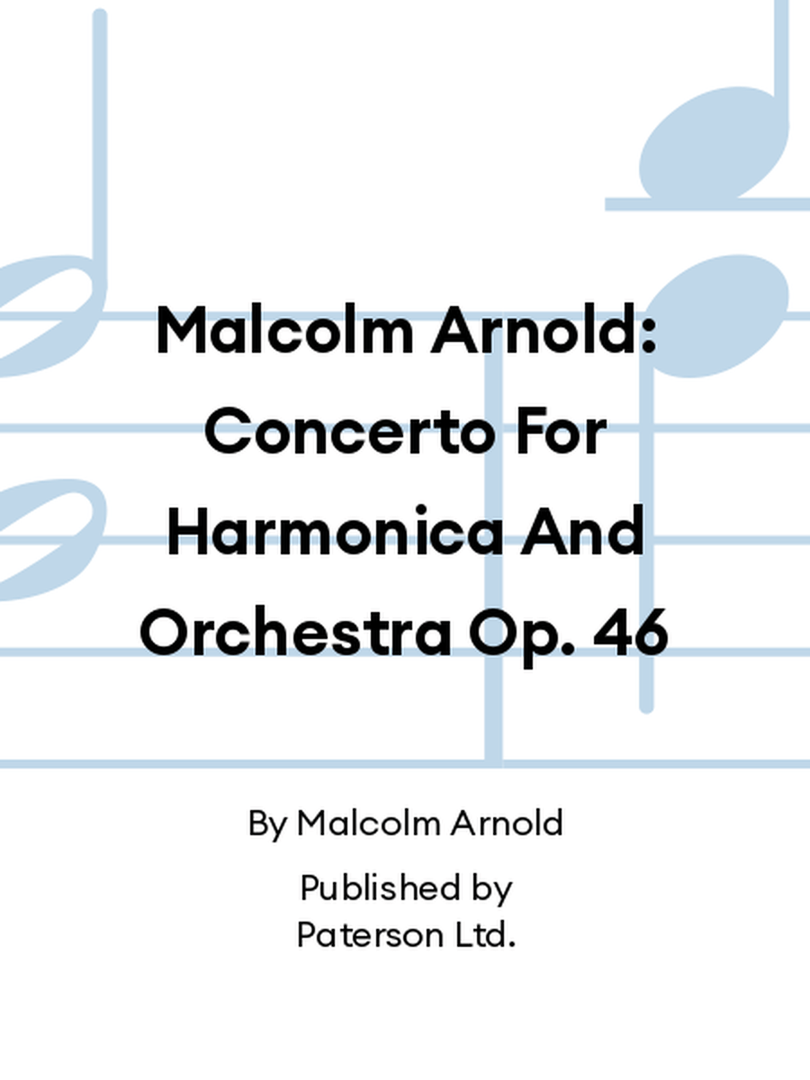 Malcolm Arnold: Concerto For Harmonica And Orchestra Op. 46 Harmonica scores gallery preview page 1