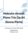 Malcolm Arnold: Piano Trio Op.54 (Score/Parts)