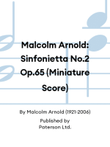 Malcolm Arnold: Sinfonietta No.2 Op.65 (Miniature Score)
