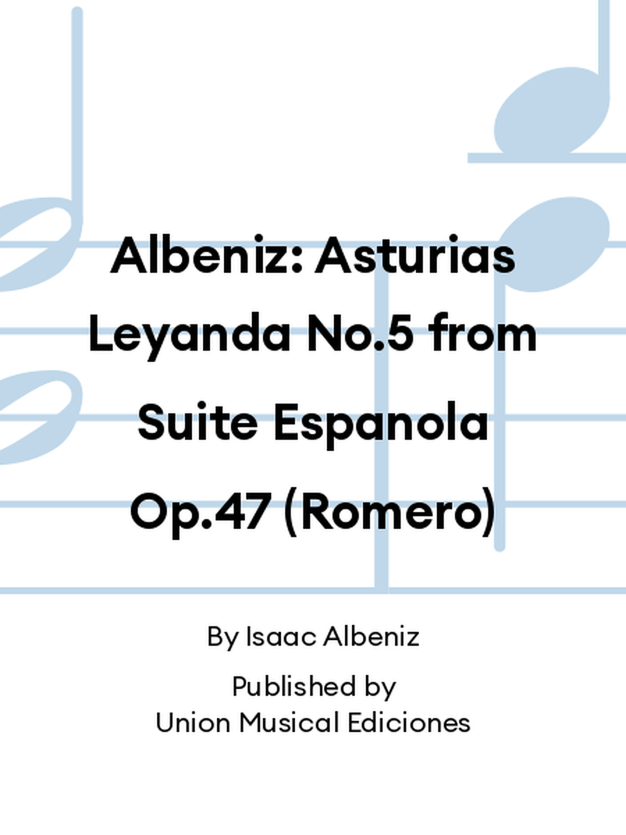 Albeniz: Asturias Leyanda No.5 from Suite Espanola Op.47 (Romero) Acoustic Guitar scores gallery preview page 1