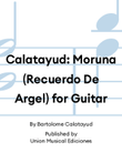 Calatayud: Moruna (Recuerdo De Argel) for Guitar
