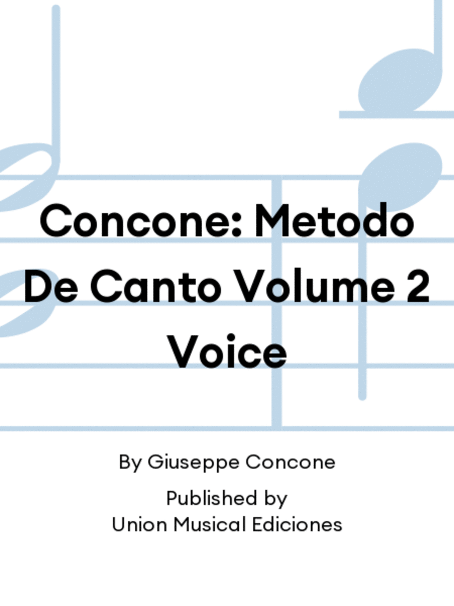 Concone: Metodo De Canto Volume 2 Voice Voice scores gallery preview page 1