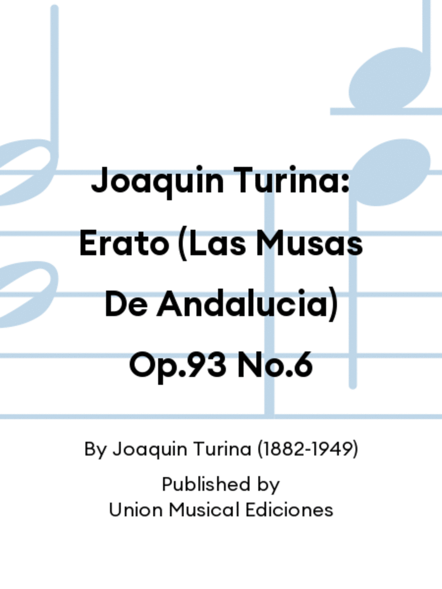 Joaquin Turina: Erato (Las Musas De Andalucia) Op.93 No.6 String Quartet scores gallery preview page 1