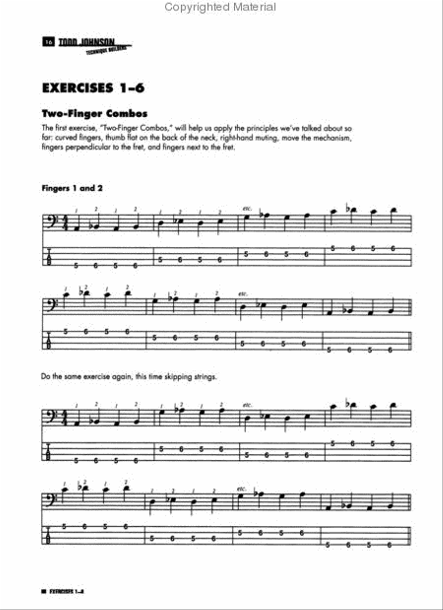 Todd Johnson Electric Bass Technique Builders Bass Guitar scores gallery preview page 2