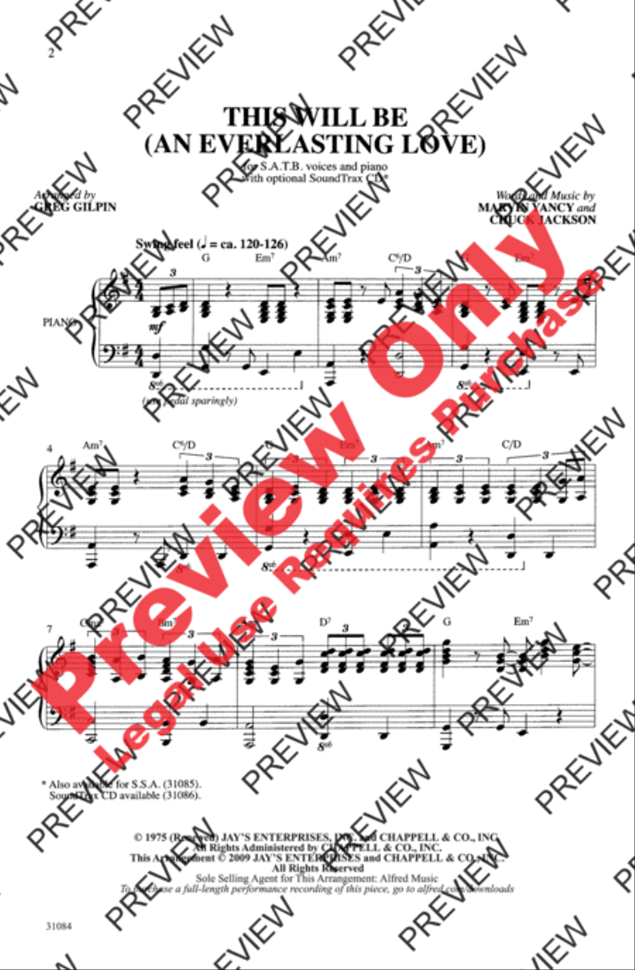 This Will Be (An Everlasting Love) 4-Part scores gallery preview page 2