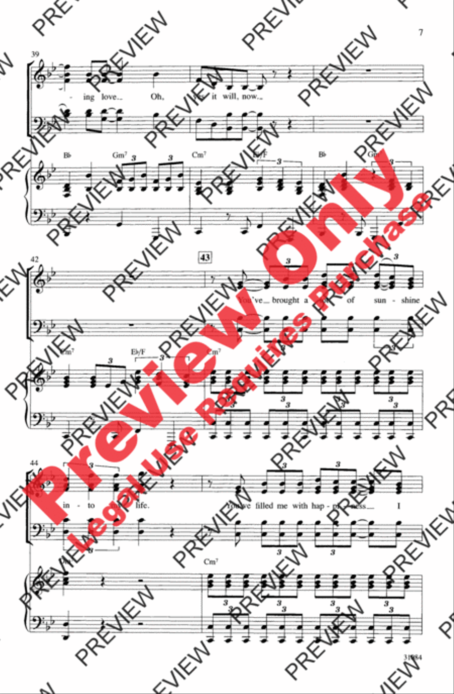 This Will Be (An Everlasting Love) 4-Part scores gallery preview page 7