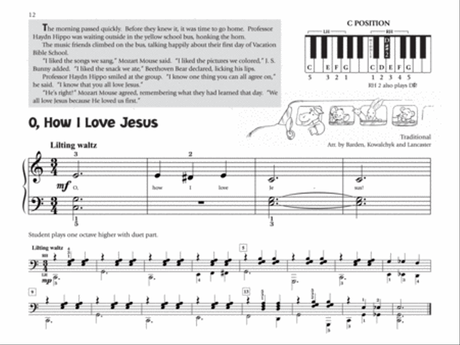 Music for Little Mozarts -- Little Mozarts Go to Church, Book 3-4 Piano Method scores gallery preview page 4