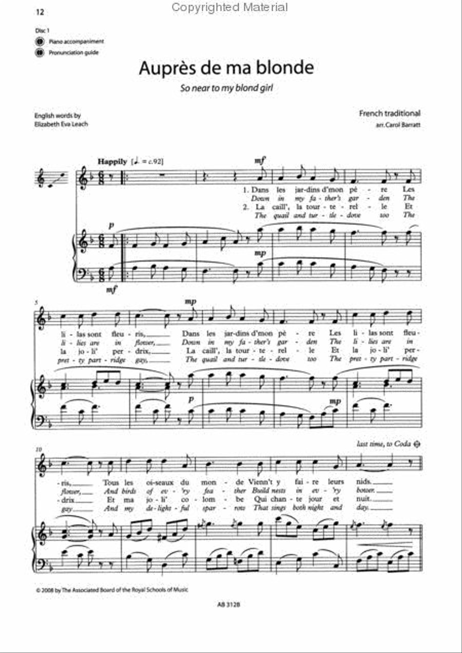 The ABRSM Songbook, Book 1 Voice scores gallery preview page 3