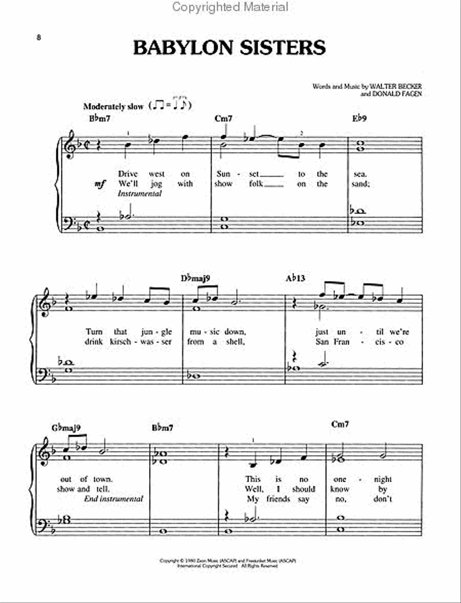 Steely Dan – Greatest Hits Easy Piano scores gallery preview page 3