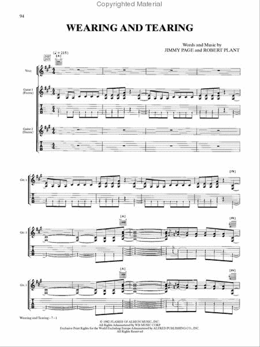 Led Zeppelin -- Coda Electric Guitar scores gallery preview page 2