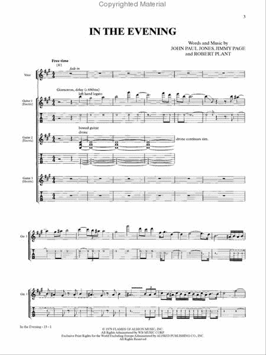 Led Zeppelin -- In Through the Out Door Electric Guitar scores gallery preview page 2