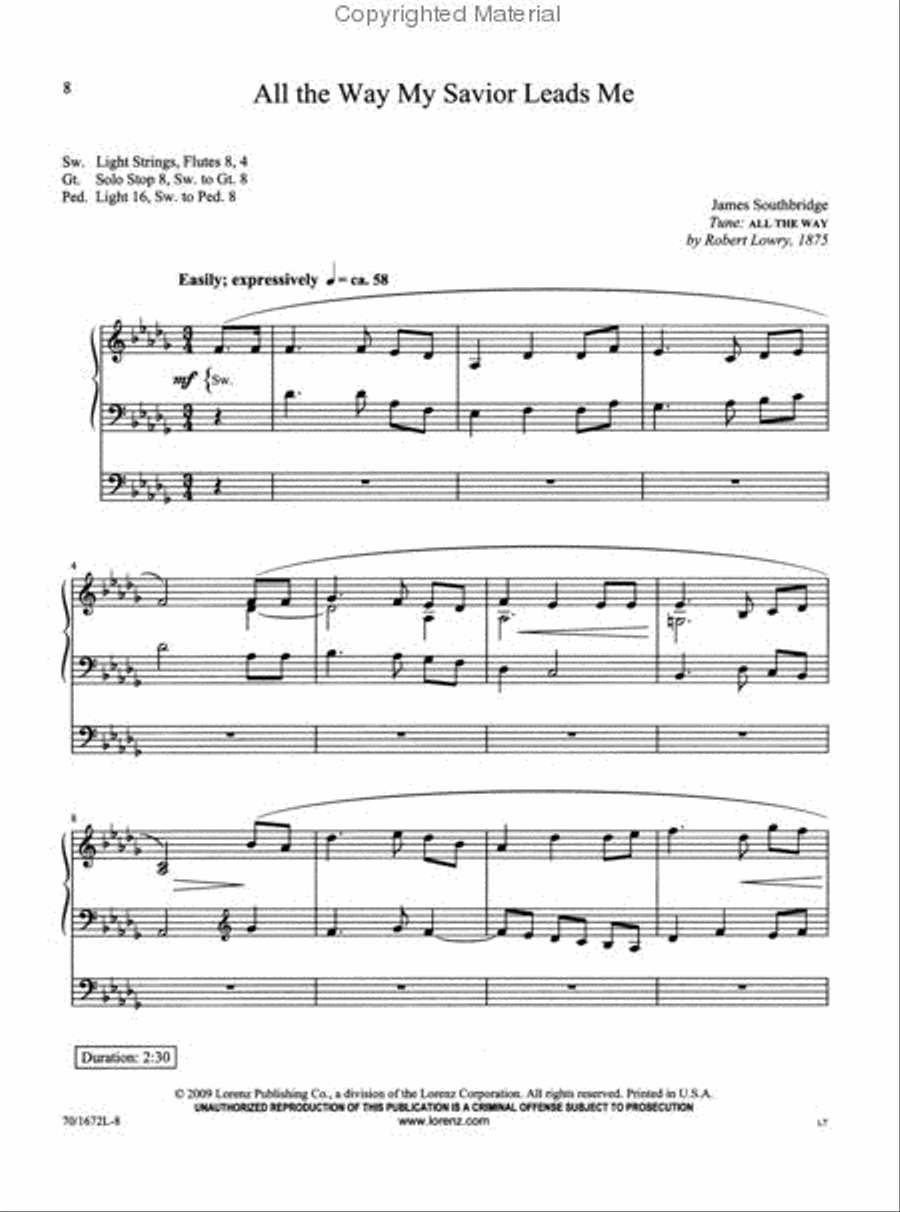 Close to Thee Organ Solo scores gallery preview page 3
