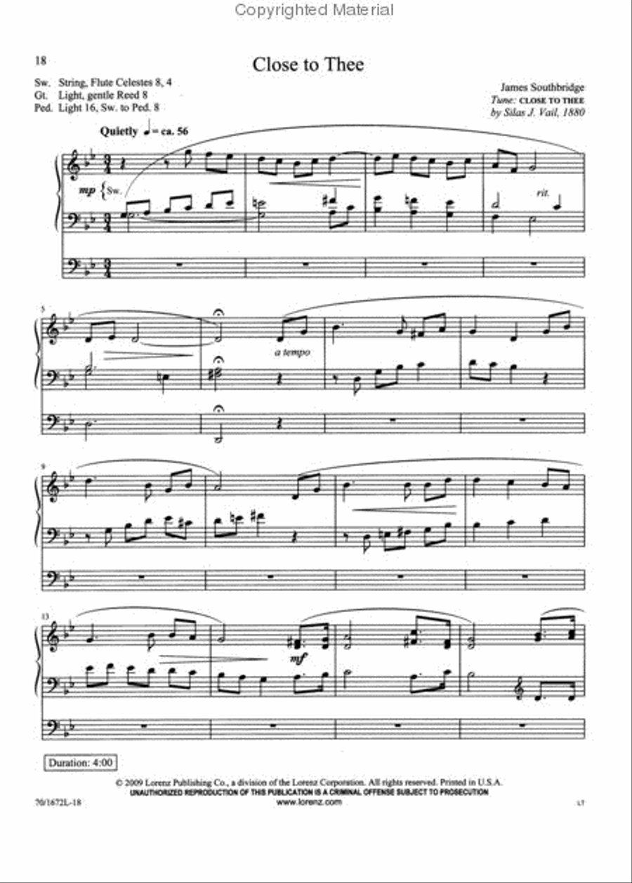 Close to Thee Organ Solo scores gallery preview page 4