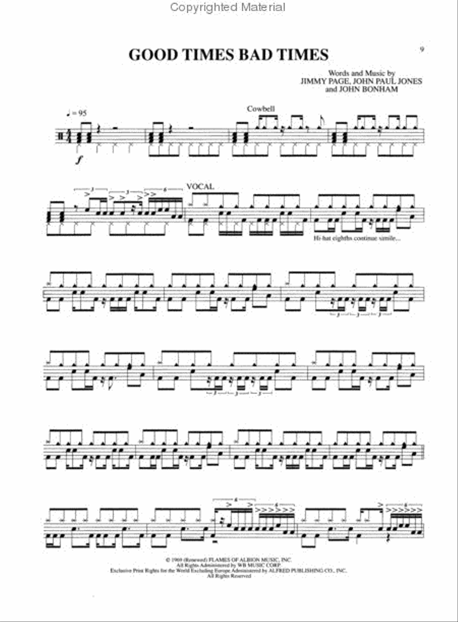 Led Zeppelin -- Mothership Percussion scores gallery preview page 2
