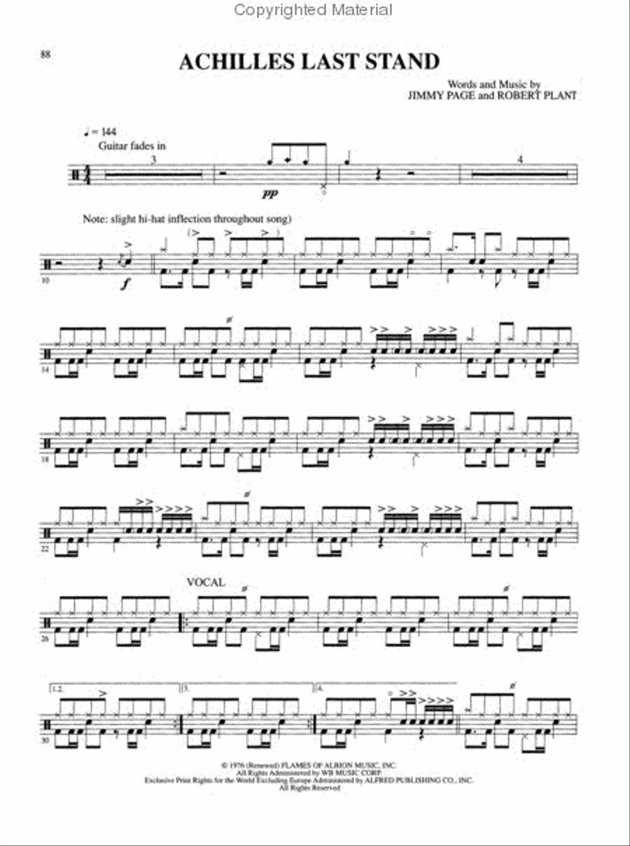 Led Zeppelin -- Mothership Percussion scores gallery preview page 4