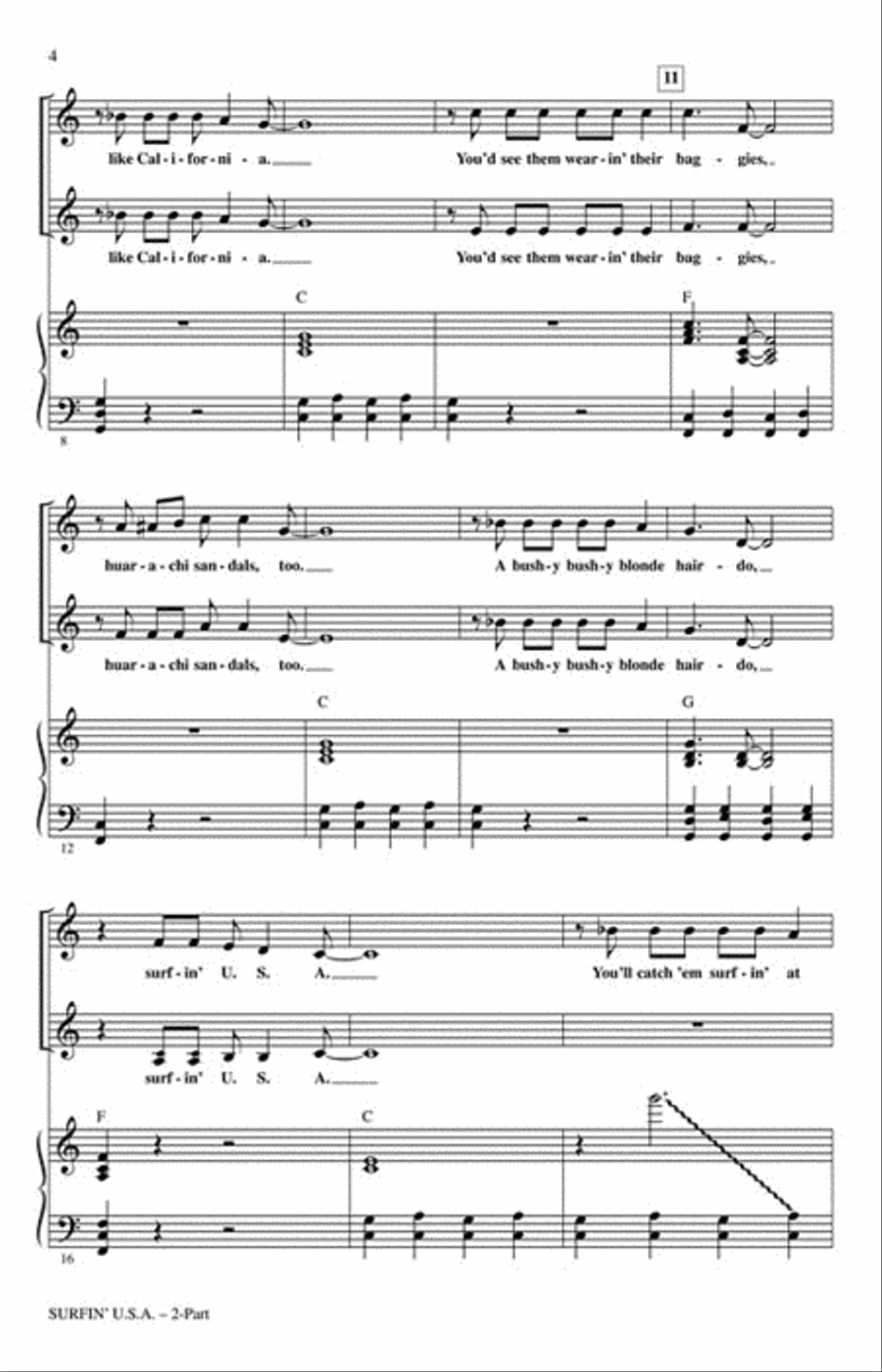 Surfin' U.S.A. Surfin' U.S.A. 2-Part scores gallery preview page 3