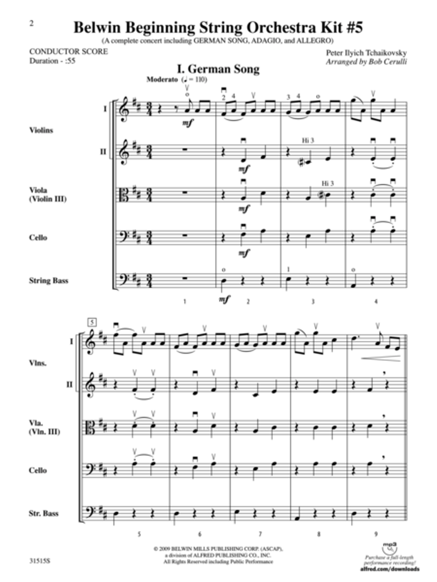 Belwin Beginning String Orchestra Kit #5 (score only) String Orchestra scores gallery preview page 2