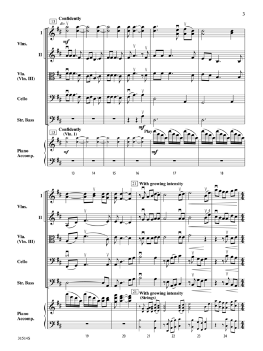 Quaker Song (How Can I Keep from Singing?) (score only) String Orchestra scores gallery preview page 3