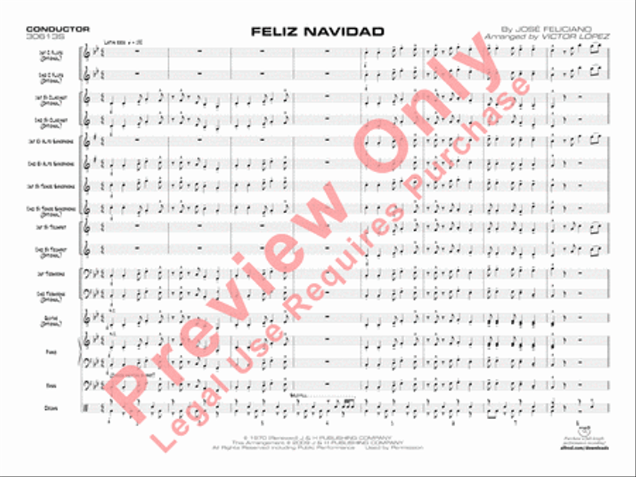 Feliz Navidad (score only) Jazz Ensemble scores gallery preview page 4