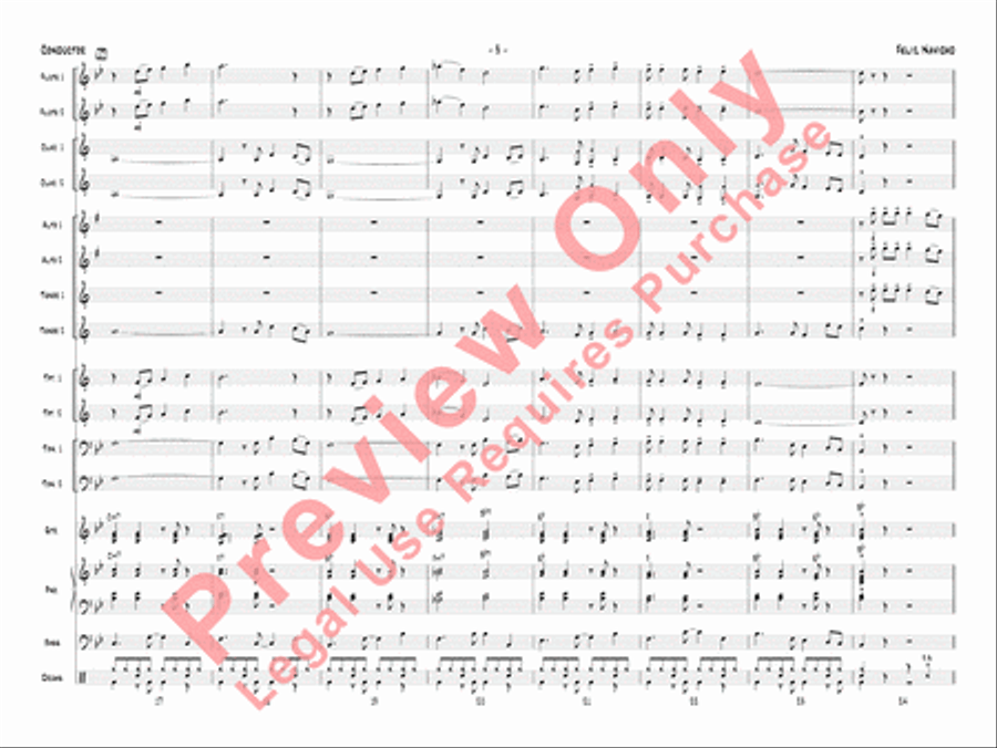 Feliz Navidad (score only) Jazz Ensemble scores gallery preview page 6
