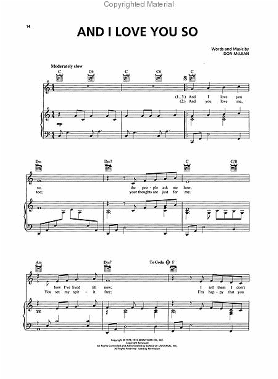 The Legendary Songs of Don McLean Piano, Vocal, Guitar scores gallery preview page 3